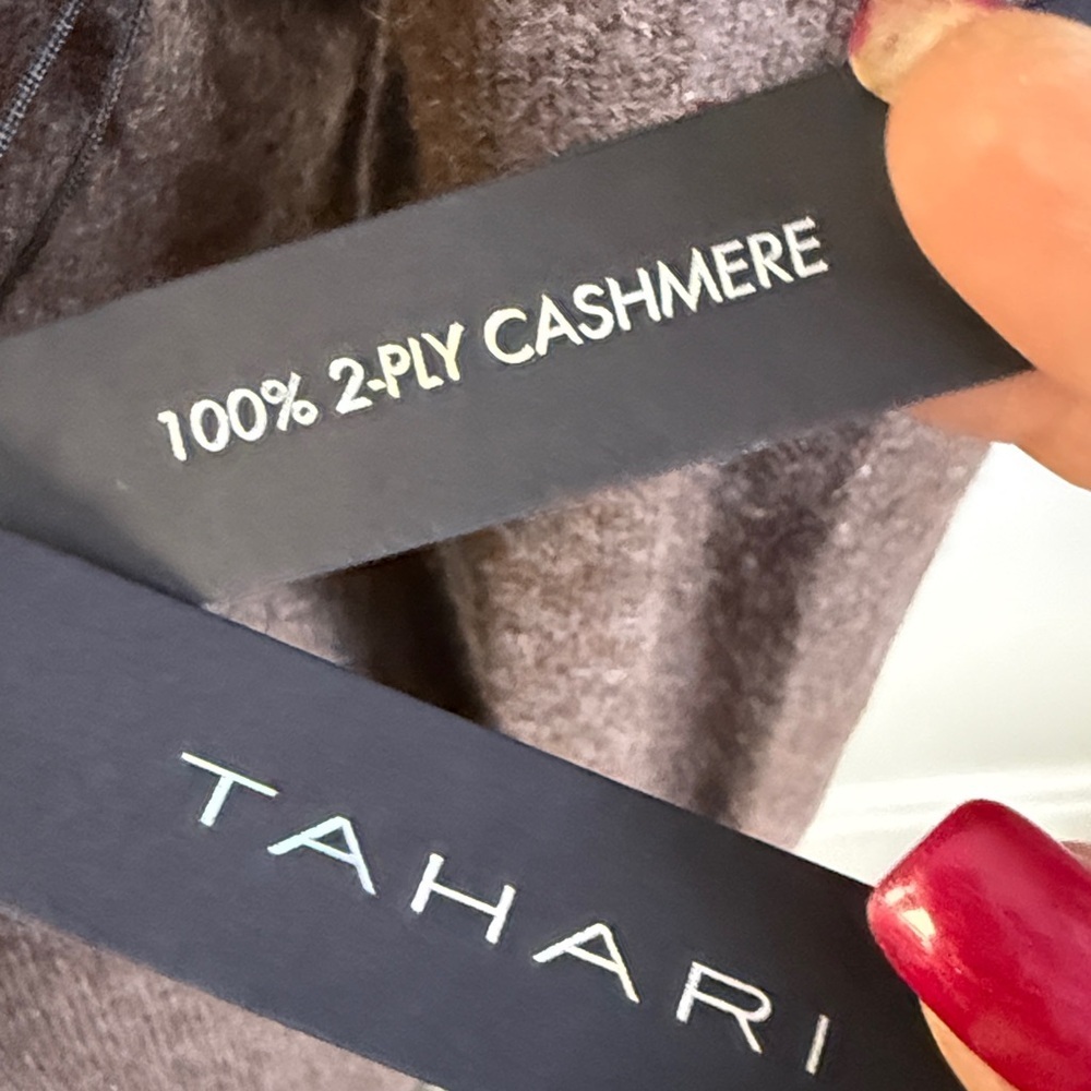 Tahari Cashmere Drape Front Cardigan in Rich Brown Sz XL NWT - Picture 6 of 7